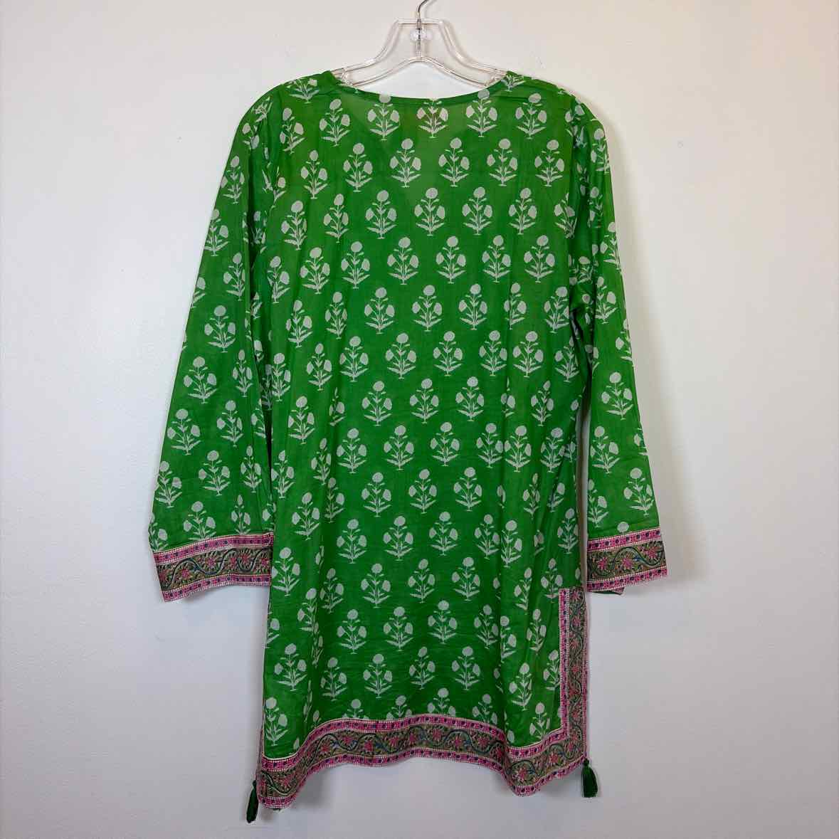 Pre-Owned Size L Mary Marshmallow Green Print Casual Dress