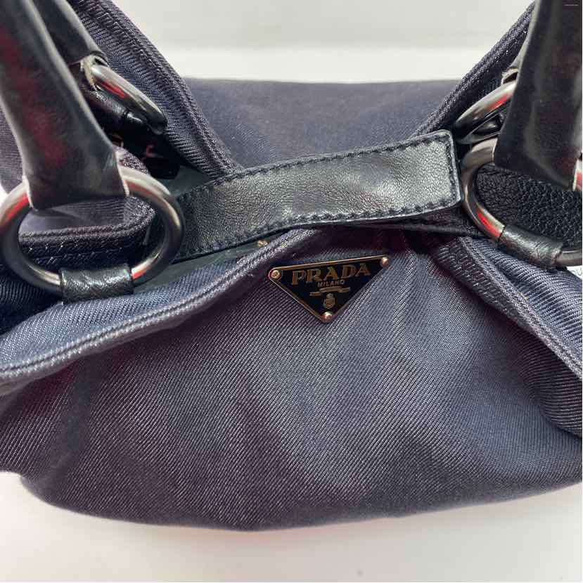 Pre-Owned Prada Black Denim Designer Handbag