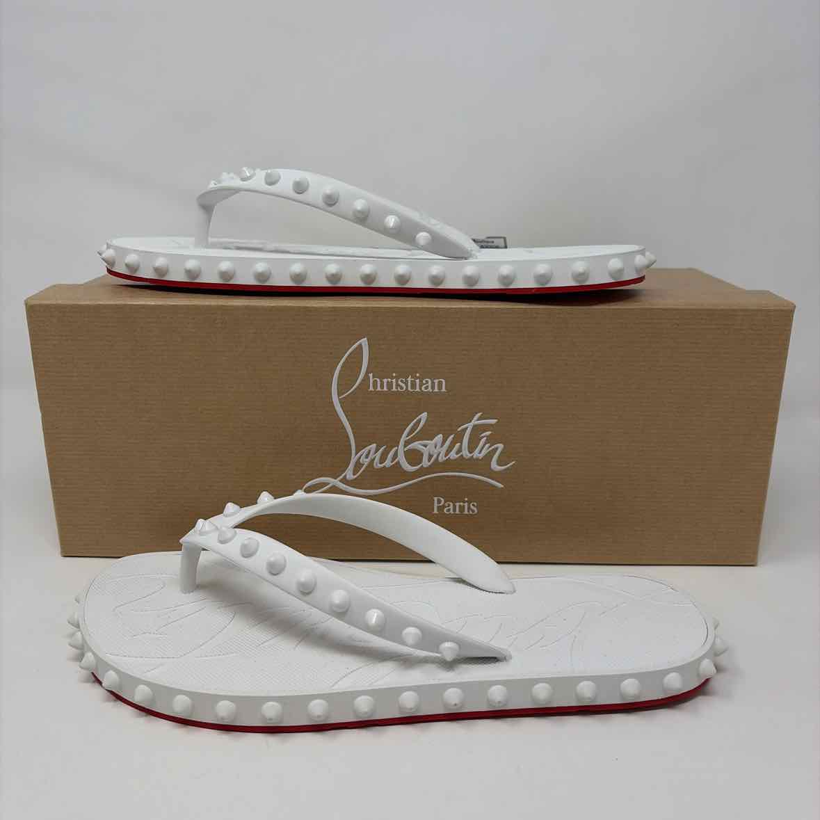 Pre-Owned Christian Louboutin White Rubber Shoe Size 7.5 Designer Shoes