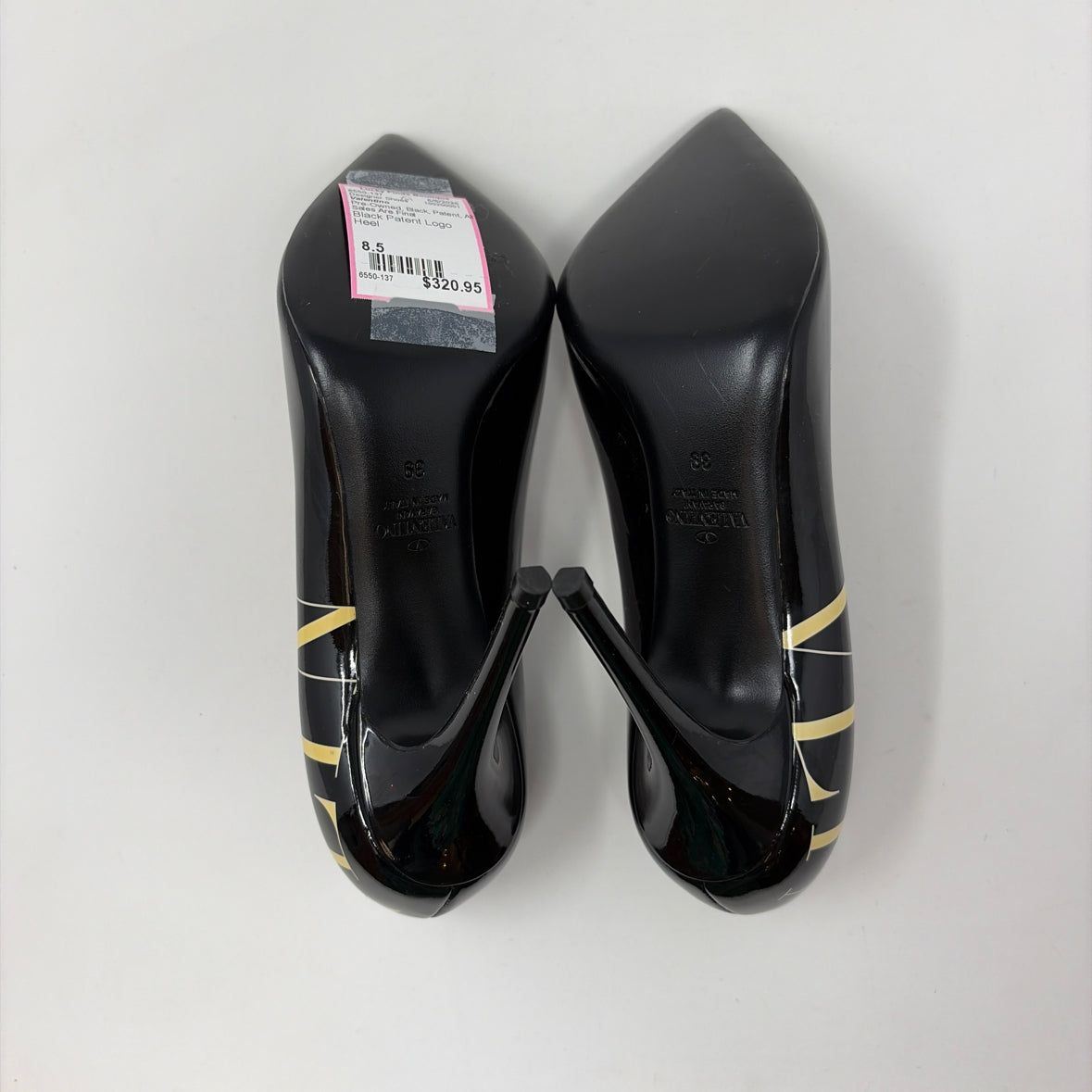 Pre-Owned Valentino Black Patent Shoe Size 8.5 Designer Shoes