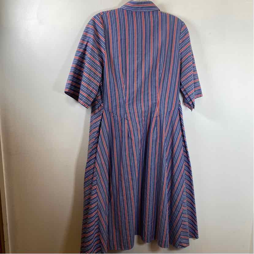 Pre-Owned Size 42/S Cettina Bucca Red/ Blue Casual Dress