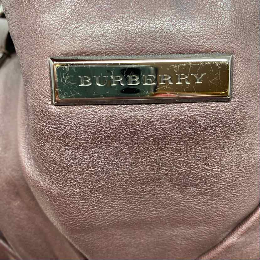 Pre-Owned Burberry Plum Leather Designer Handbag