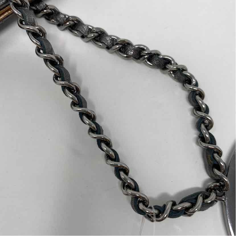 Pre-Owned Chanel Gunmetal Leather Designer Handbag