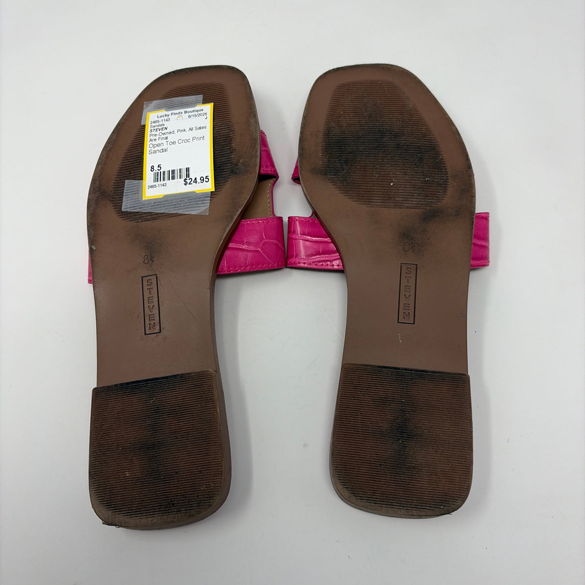 Pre-Owned Shoe Size 8.5 STEVEN Pink Sandals