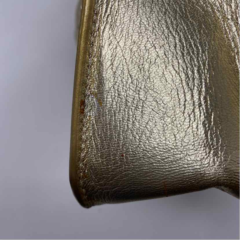 Pre-Owned Jimmy Choo Gold Leather Designer Handbag