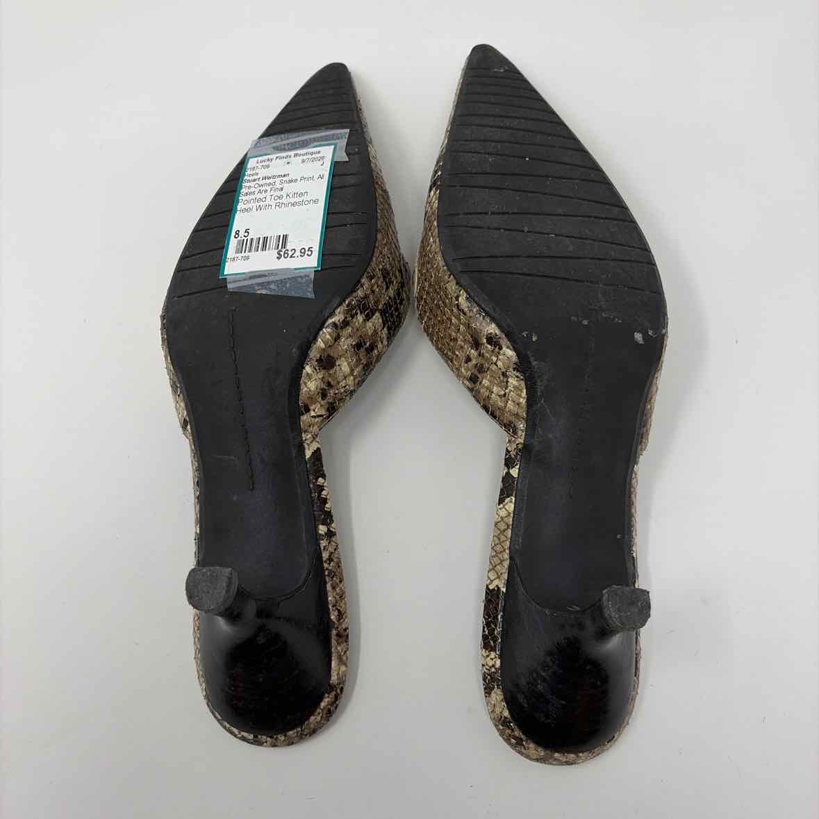 Pre-Owned Shoe Size 8.5 Stuart Weitzman Snake Print Heels