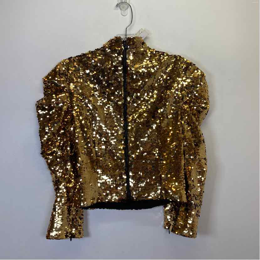 Pre-Owned Size 6/M Alice & Olivia Gold Top