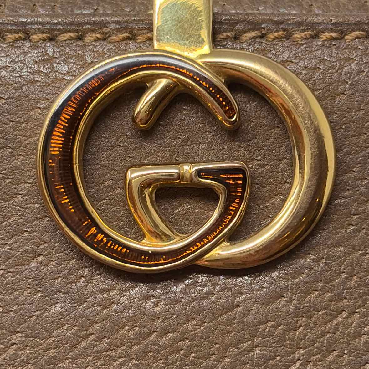 Pre-Owned Gucci Brown Leather Designer Wallet