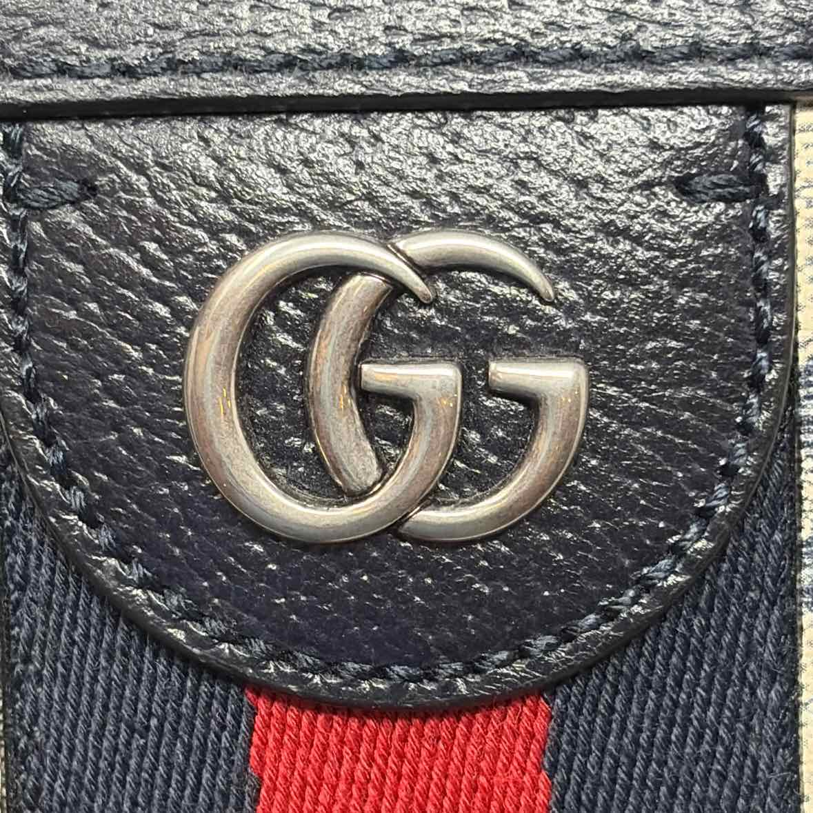 Pre-Owned Gucci Navy Canvas Designer Handbag