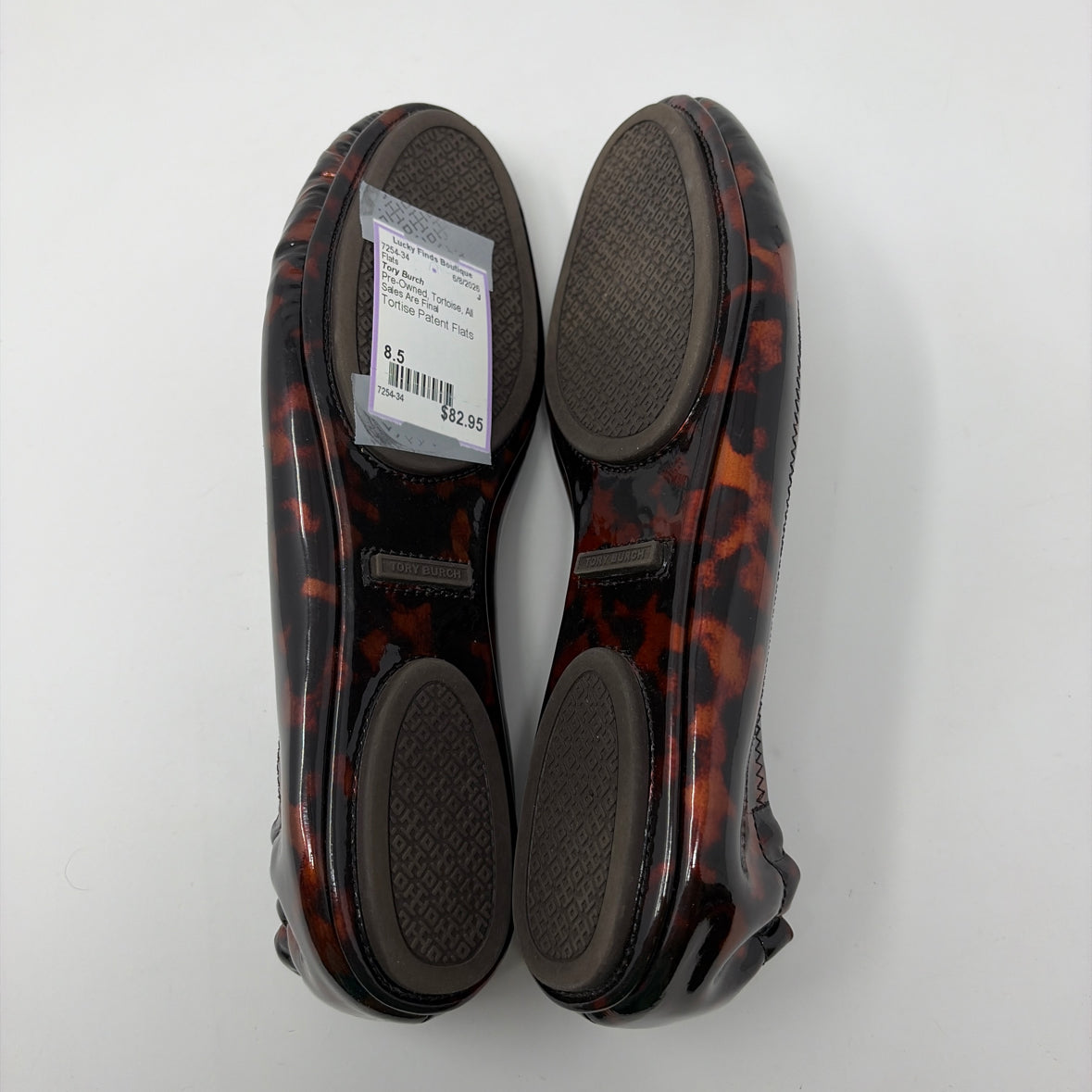 Pre-Owned Shoe Size 8.5 Tory Burch Tortoise Flats