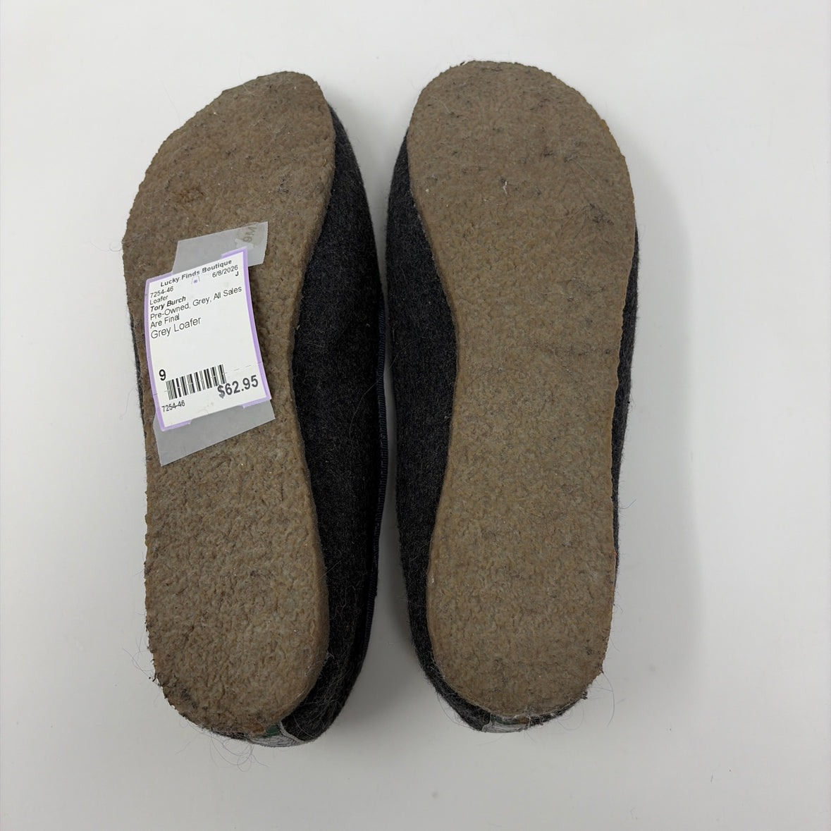 Pre-Owned Shoe Size 9 Tory Burch Grey Loafer