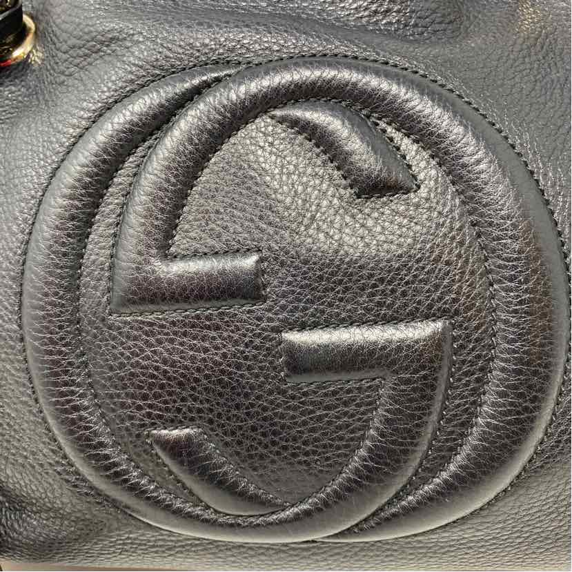 Pre-Owned Gucci Black Leather Designer Handbag