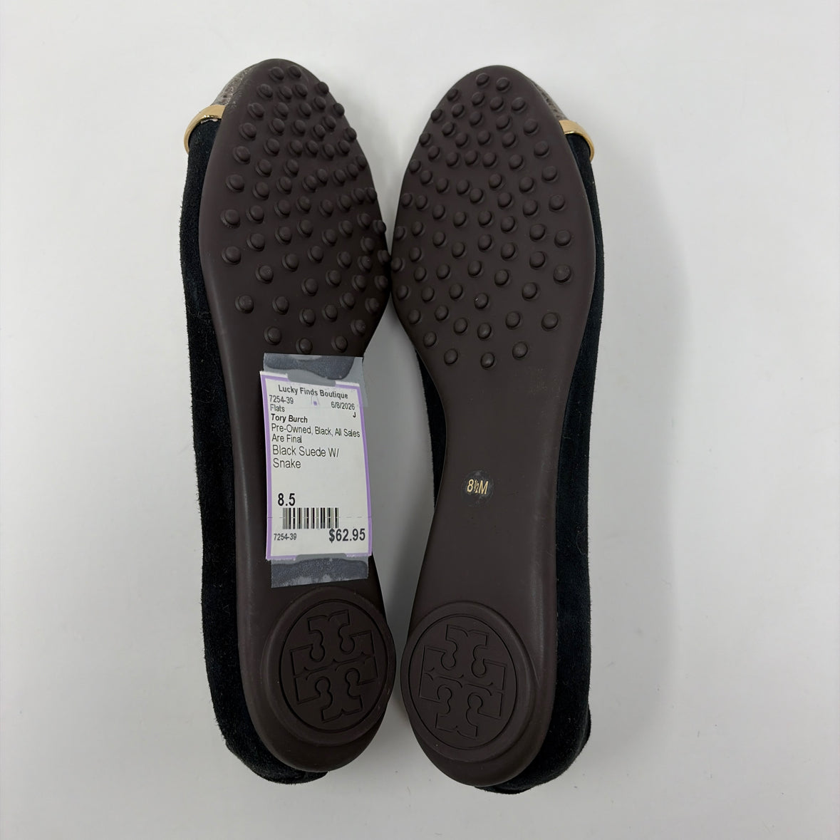 Pre-Owned Shoe Size 8.5 Tory Burch Black Flats