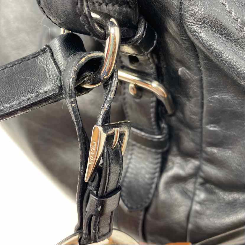 Pre-Owned Prada Black Leather Designer Handbag