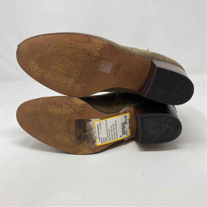 Pre-Owned Shoe Size 8 Coach Brown Multi Booties