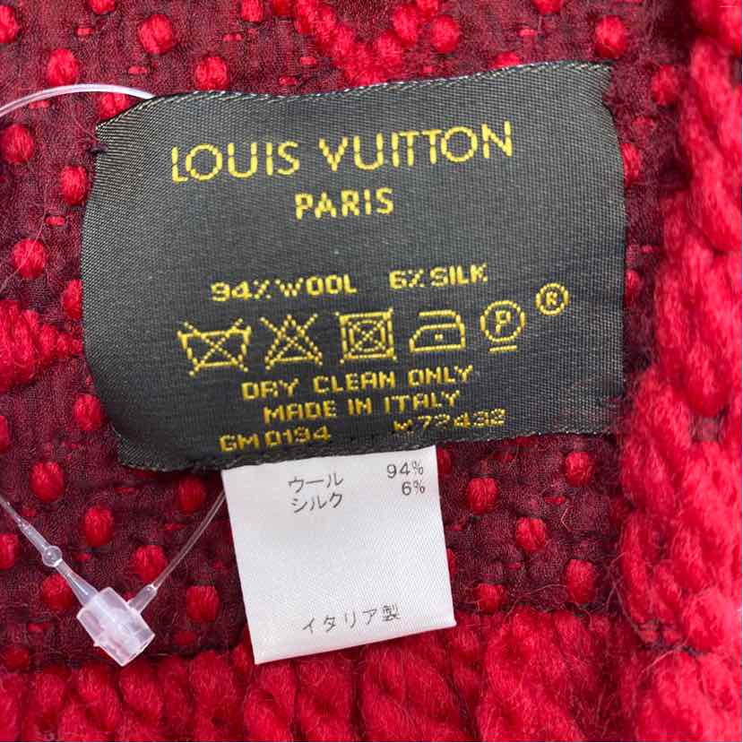 Pre-Owned Louis Vuitton Red Knit Designer Scarf