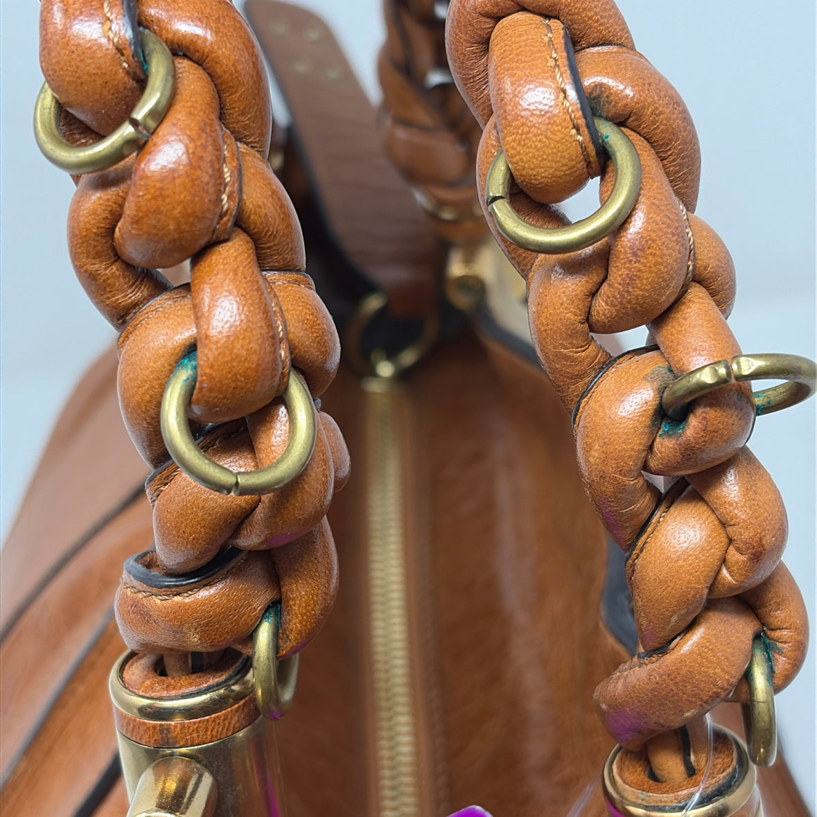 Pre-Owned Chloe Cognac Leather Designer Handbag
