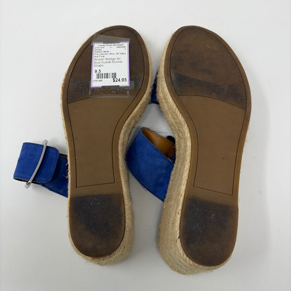 Pre-Owned Shoe Size 9.5 Franco Sarto Blue Wedge