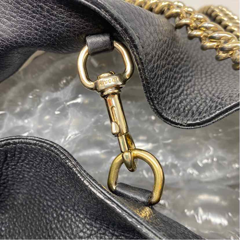 Pre-Owned Gucci Black Leather Designer Handbag