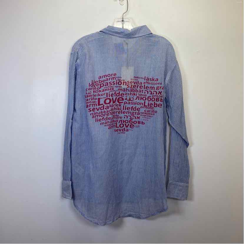 Pre-Owned Size S Elan blue stripe Top