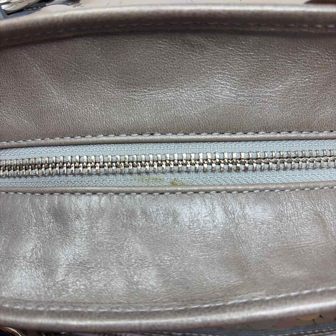 Pre-Owned Coach Silver Sequined Handbag