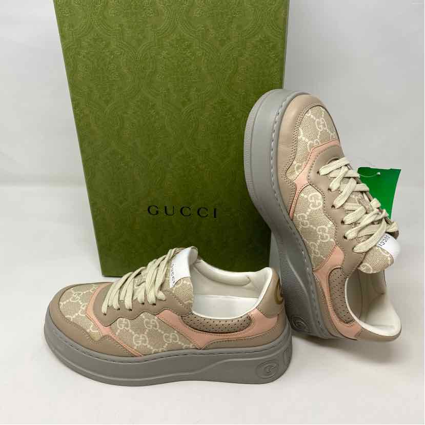 Pre-Owned Gucci Grey Canvas Shoe Size 6 Designer Shoes
