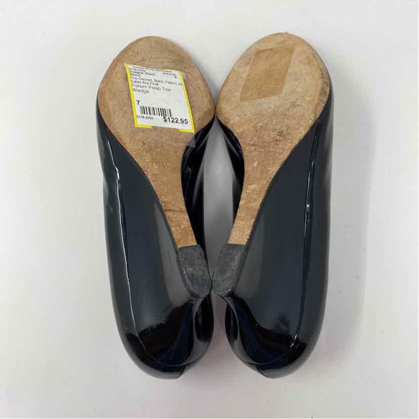 Pre-Owned Gucci Black Patent Shoe Size 7 Designer Shoes