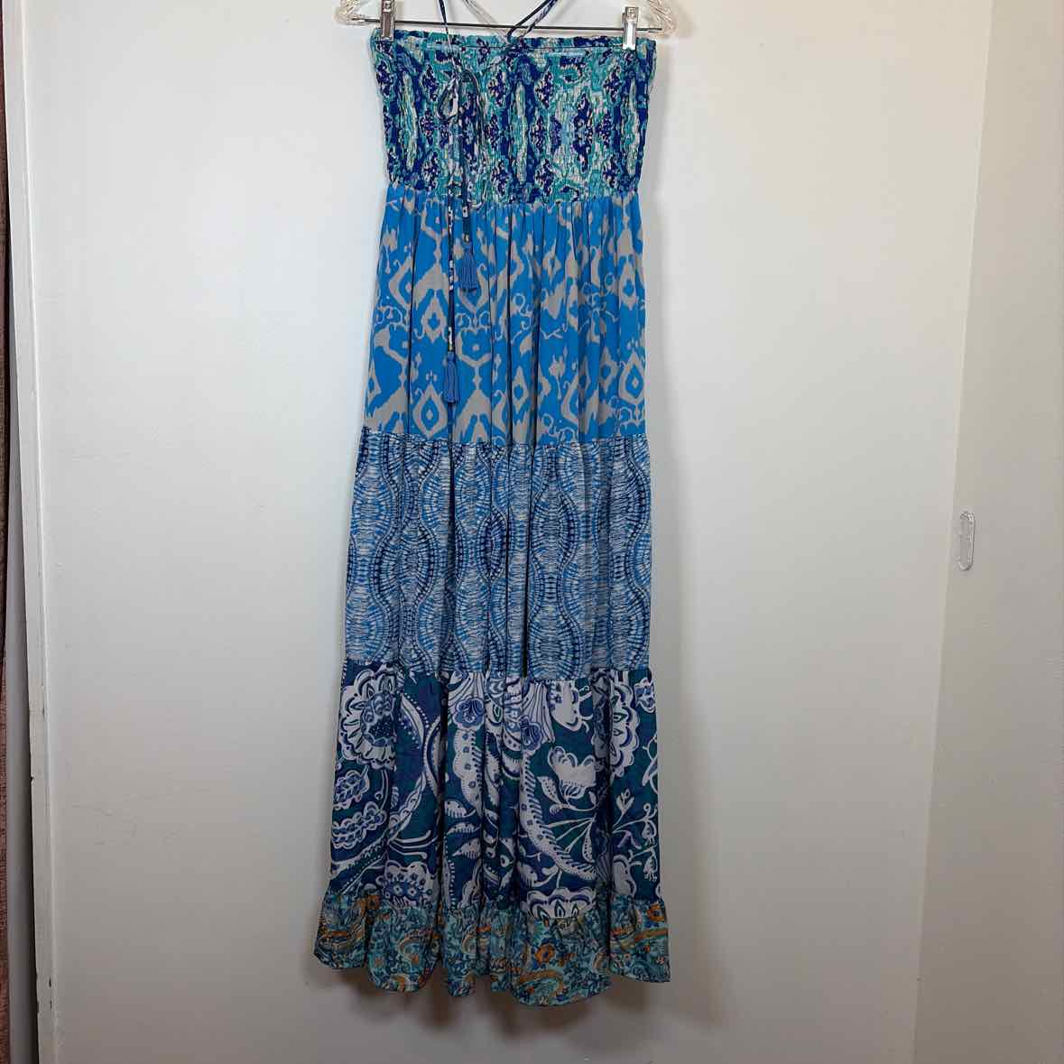 Pre-Owned Size One Size Karma Highway Blue Multi Skirt