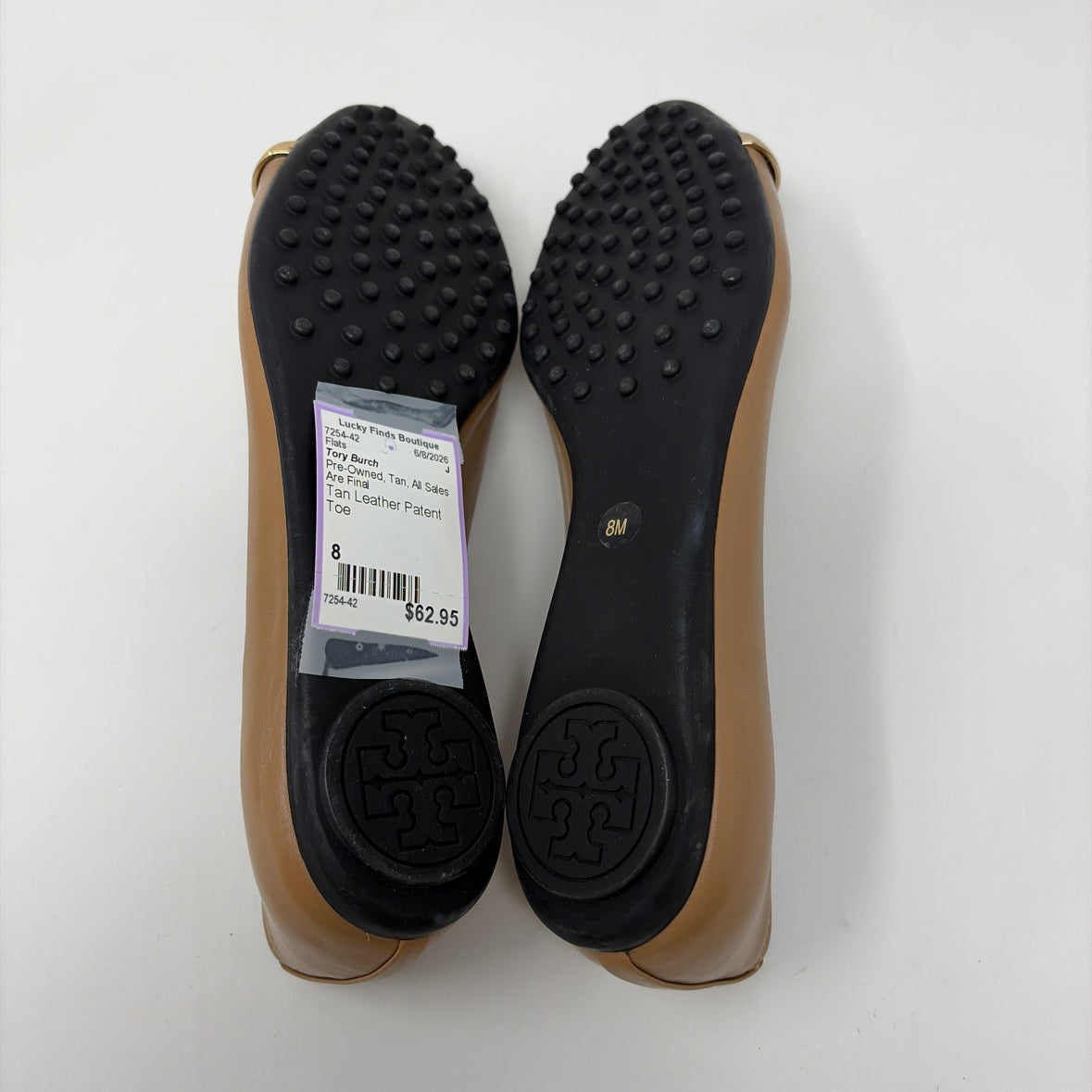 Pre-Owned Shoe Size 8 Tory Burch Tan Flats
