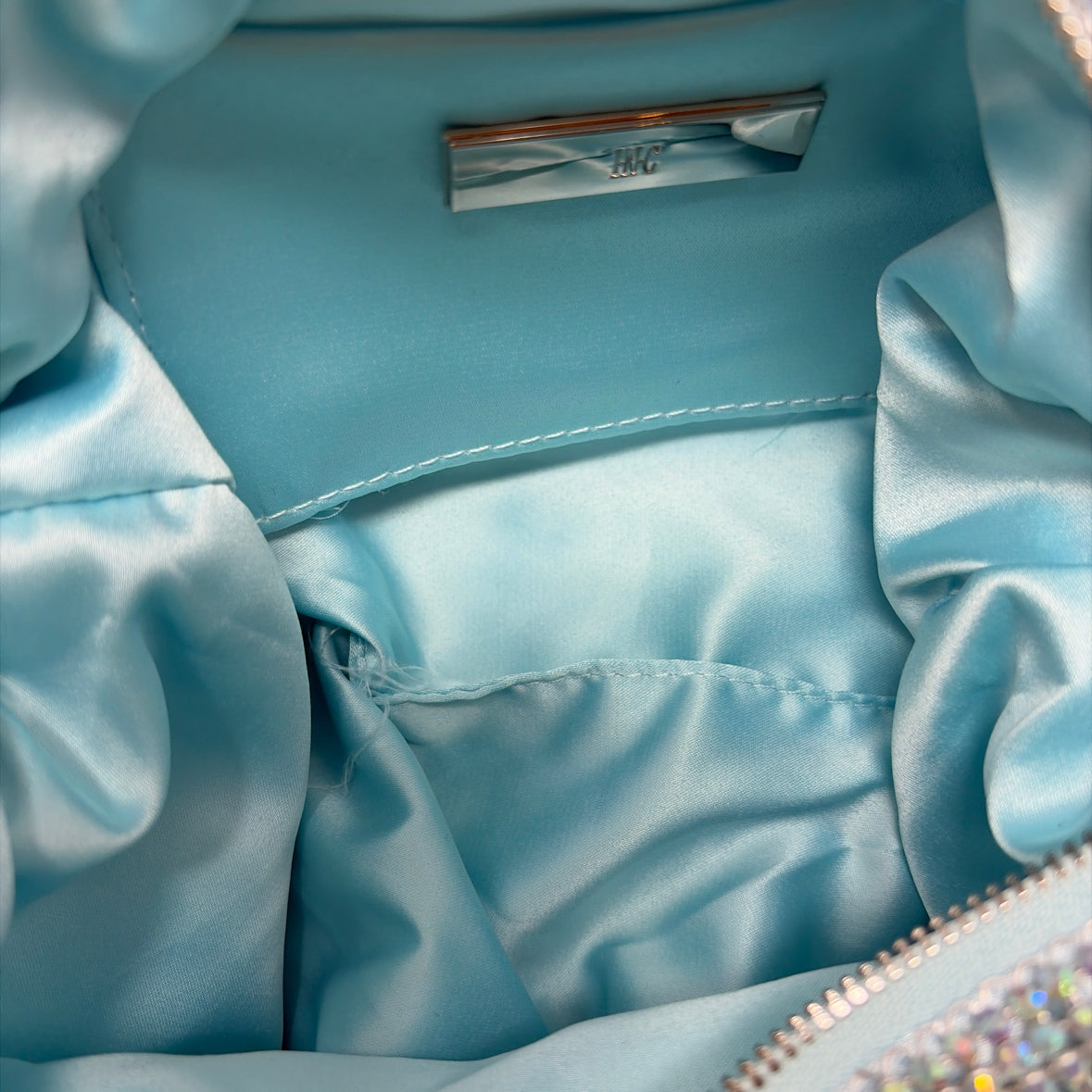 Pre-Owned INC Teal rhinestones Handbag