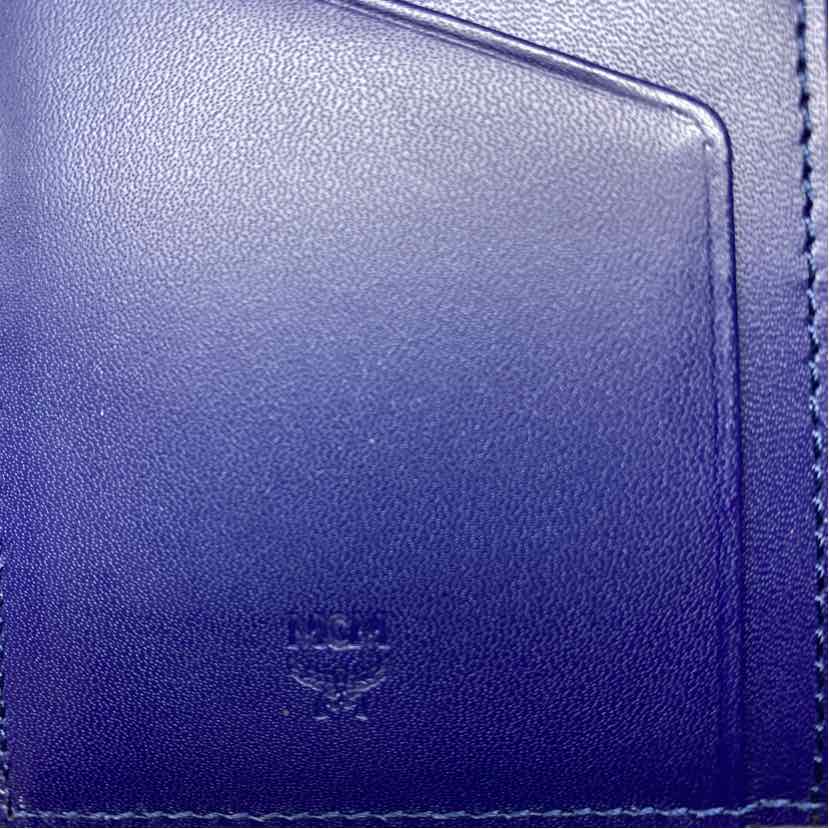 Pre-Owned MCM Navy Leather Designer Wallet