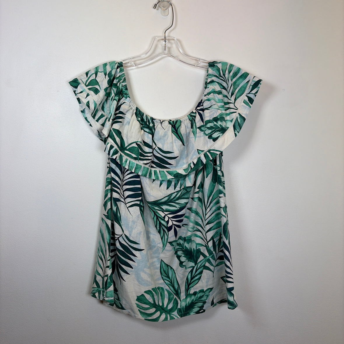 Pre-Owned Size S Tommy Bahama Green Print Top