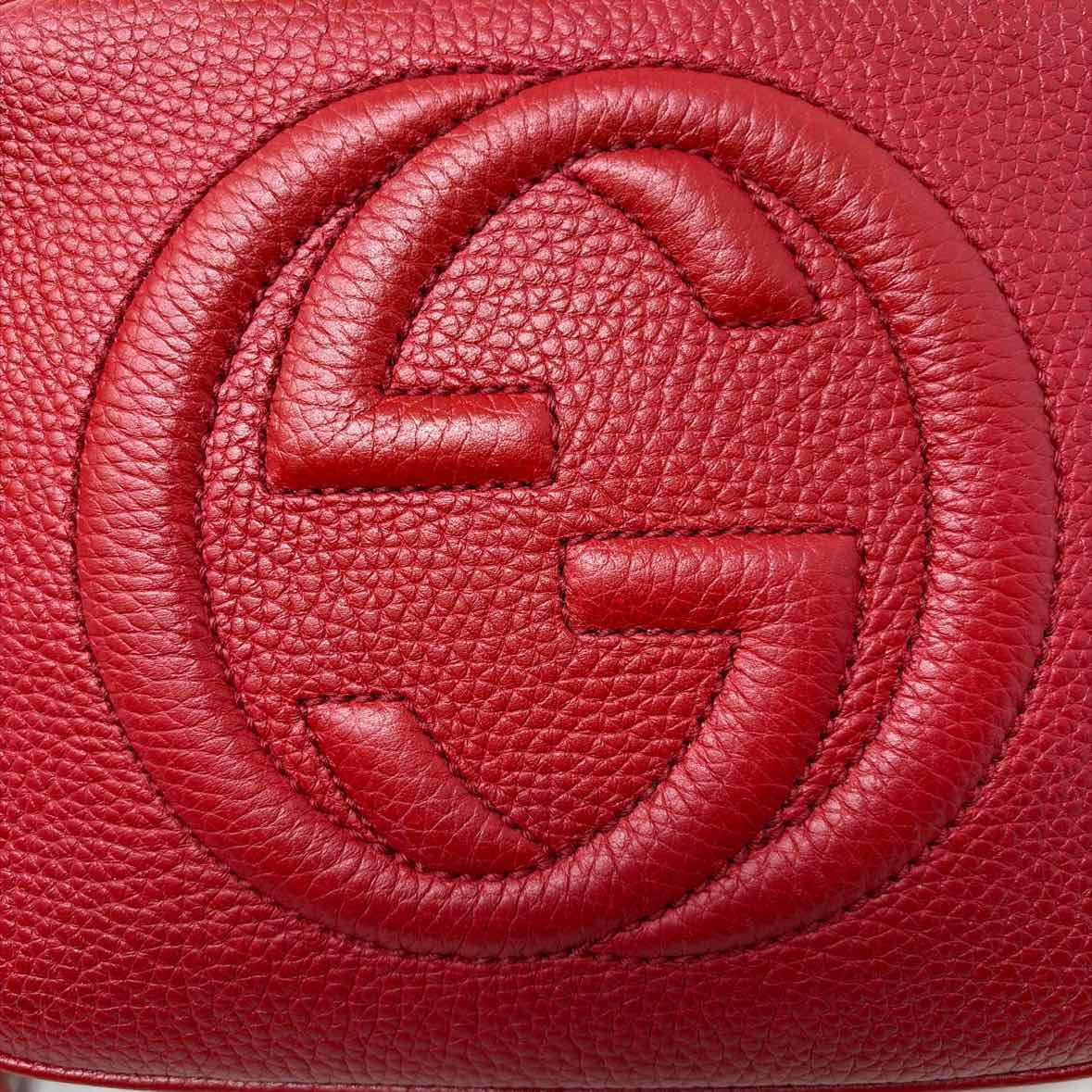 Pre-Owned Gucci Red Leather Designer Handbag