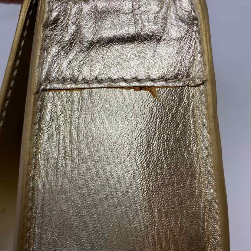 Pre-Owned Jimmy Choo Gold Leather Designer Handbag