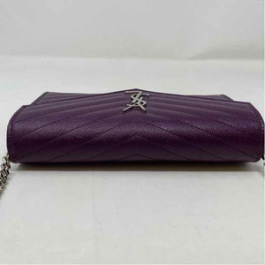 Pre-Owned Saint Laurent Purple Leather Designer Handbag