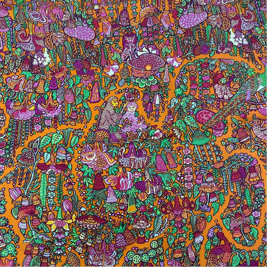Pre-Owned Hermes Orange Multi Silk Designer Scarf