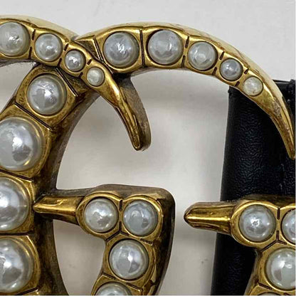 Pre-Owned Gucci Black Leather Designer Belt