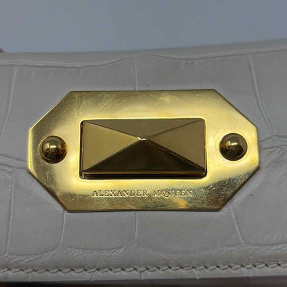 Pre-Owned Alexander McQueen Cream Leather Designer Handbag