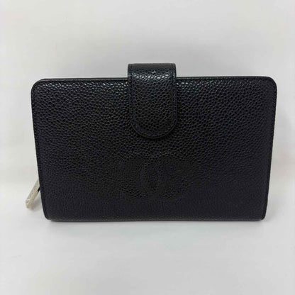 Pre-Owned Chanel Black Leather Designer Wallet