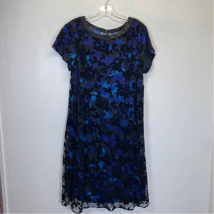 Pre-Owned Size 14/L SLNY Black Multi Casual Dress