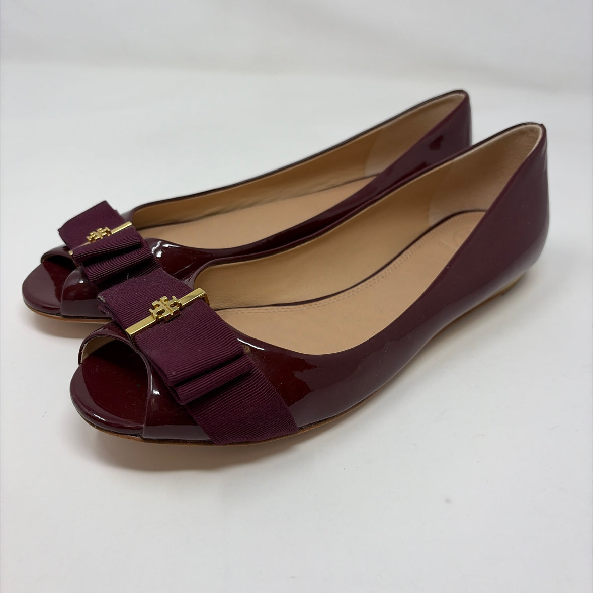 Pre-Owned Shoe Size 9 Tory Burch Burgundy Flats