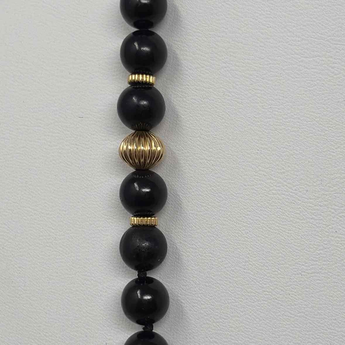 Pre-Owned Boutique Black/Gold Beaded Necklace
