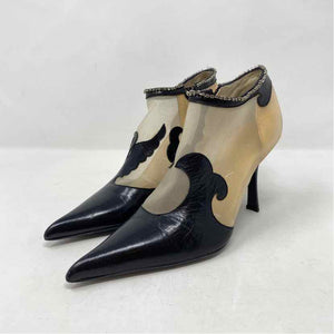 Pre-Owned Shoe Size 4.5 Vicini Black W/ Beige Heels