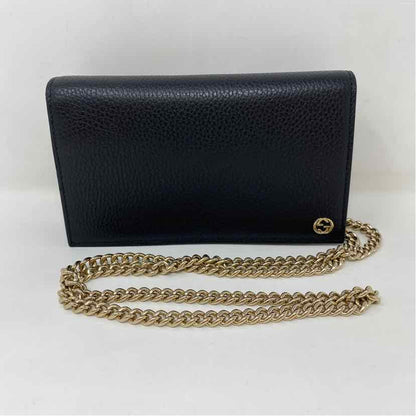 Pre-Owned Gucci Black Leather Designer Handbag