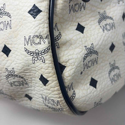 Pre-Owned MCM White Leather Designer Handbag