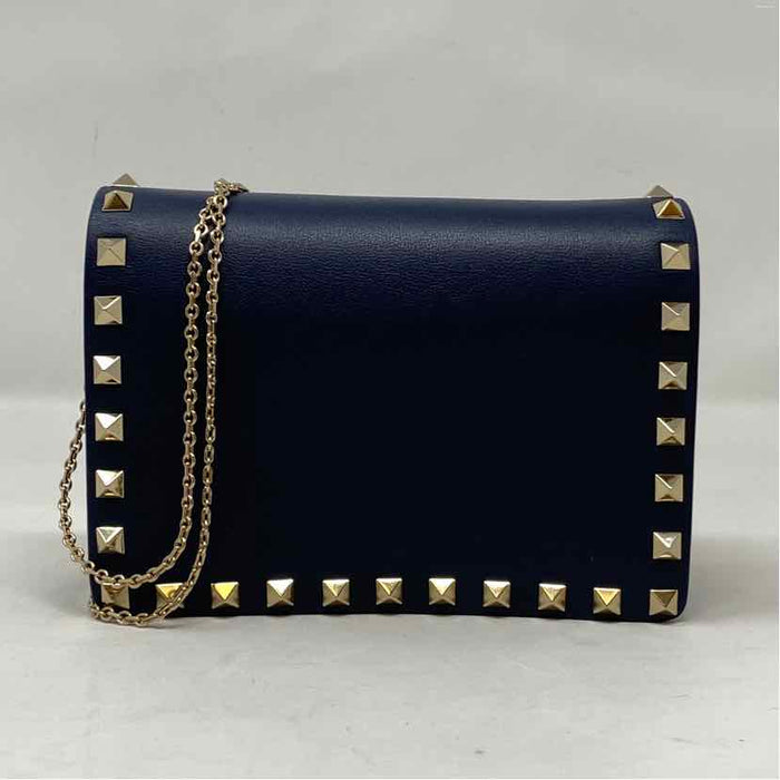 Pre-Owned Valentino Navy Leather Designer Handbag