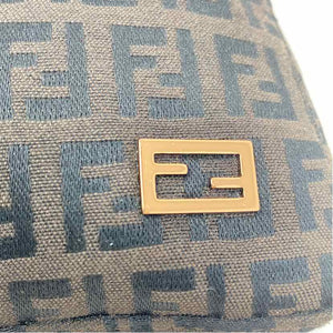 Pre-Owned Fendi Brown W/ Black Canvas Designer Handbag