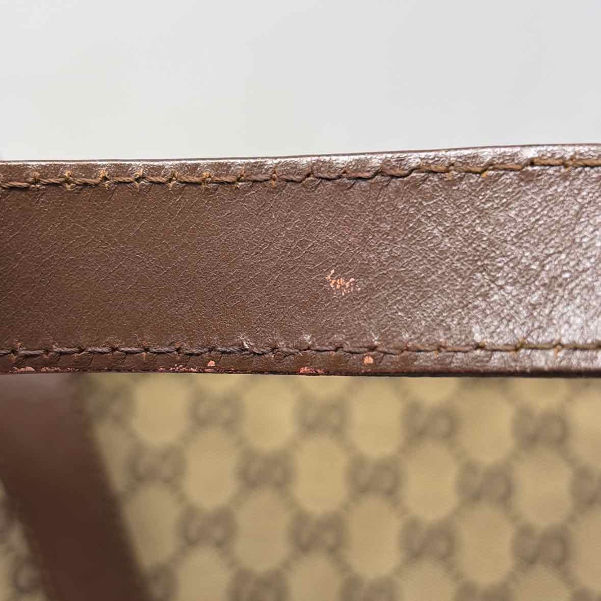 Pre-Owned Gucci Brown Fabric Designer Handbag