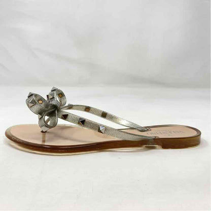 Pre-Owned Valentino Silver Plastic Shoe Size 8.5 Designer Shoes