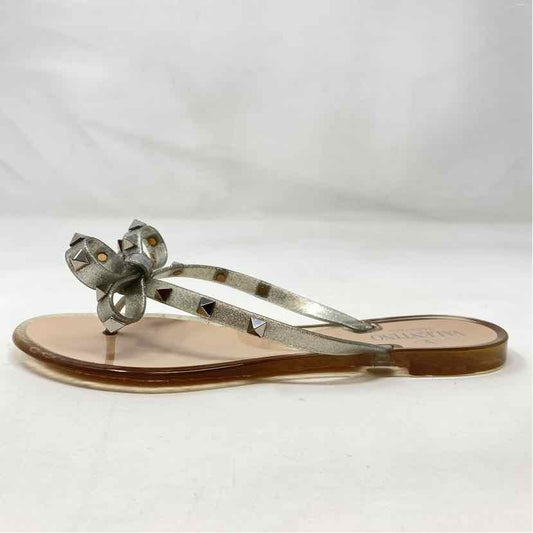 Pre-Owned Valentino Silver Plastic Shoe Size 8.5 Designer Shoes